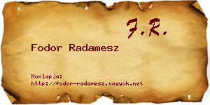 Fodor Radamesz névjegykártya
