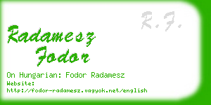 radamesz fodor business card